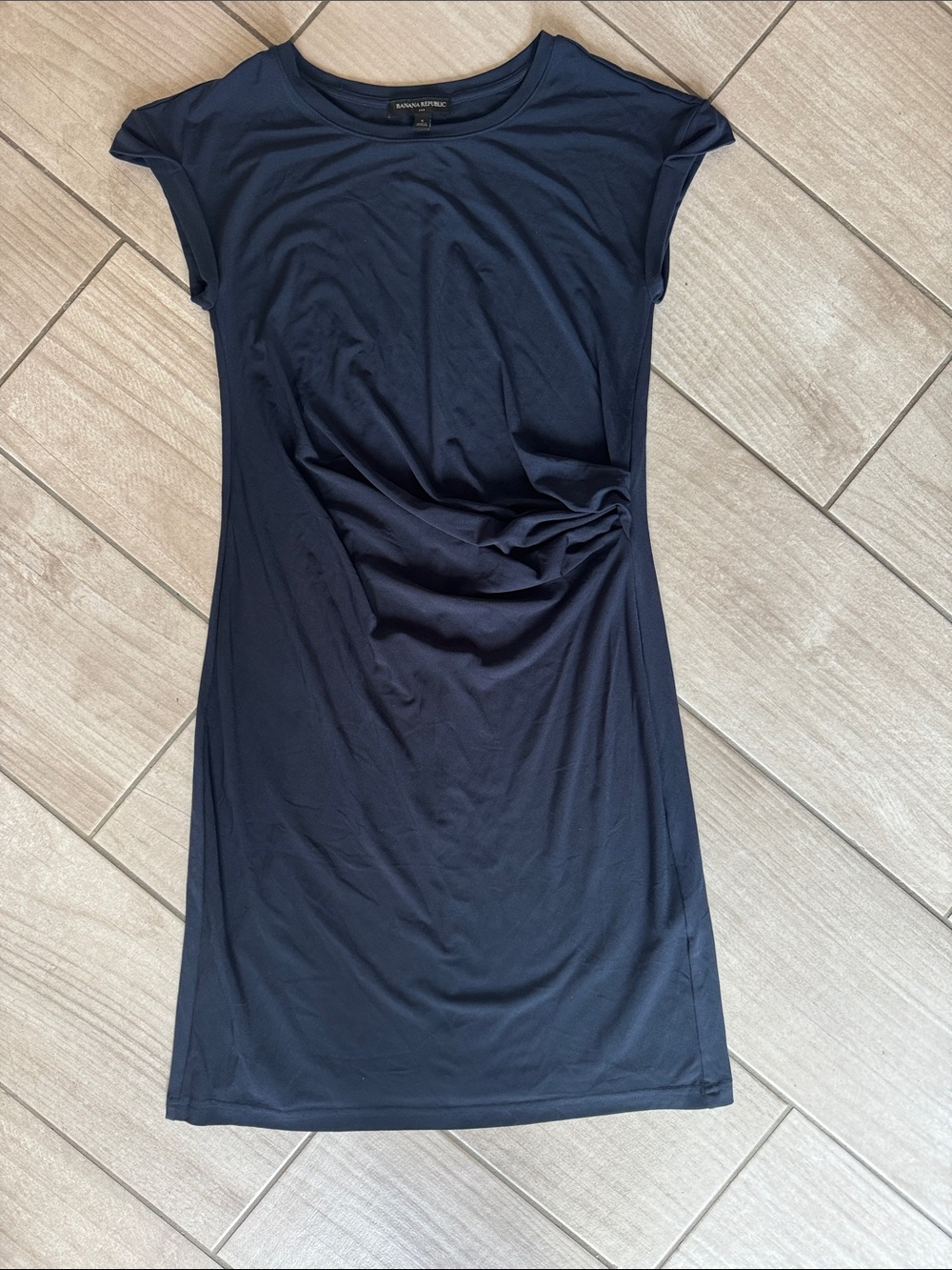 Banana Republic Navy Side-Ruched Sheath Dress
